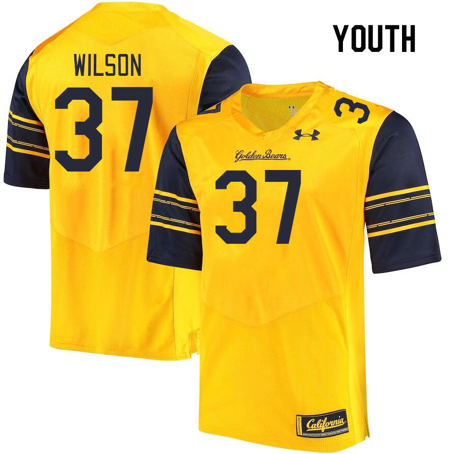 Youth #37 Lachlan Wilson California Golden Bears College Football Jerseys Stitched Sale-Gold
